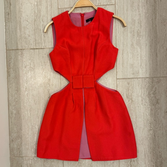 BCBG MAXAZRIA Orange/Red & Pink Minidress Size 2 - Picture 3 of 4